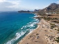 Long sea waves at Falasarna beach, Crete island, Greece Royalty Free Stock Photo