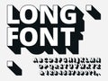 Long shadow font. Retro boldness 3d alphabet, old bold type and vintage cool typography hipster type lettering vector