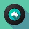 Long shadow music disc with a map of Australia Royalty Free Stock Photo