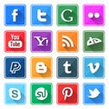 Long Shadow Social Media Icons Royalty Free Stock Photo