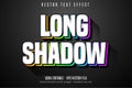 Long shadow text, multicolor style editable text effect Royalty Free Stock Photo