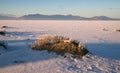 Bonneville Salt Flats Graham Peak Sunset Mountain Range Royalty Free Stock Photo