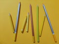 Different yellow and type pencils