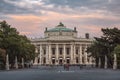 Long shot of Burgtheater in Vienna from Rathaus