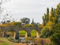 Long shot of the historic old stone bridge in richmond Royalty Free Stock Photo