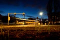 Bridge/tunnel at night with long shuttertime Royalty Free Stock Photo