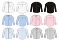 Long-sleeve business shirt illustration set / color variation