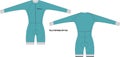 Long Sleeve Cycling Skin suit Mockup illustration Vector Royalty Free Stock Photo