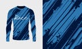 Long sleeve jersey blue grunge texture for extreme sport, racing, gym, cycling, training, motocross, travel
