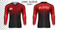 Long sleeve soccer jerseys, T-Shirt sport mockup template.