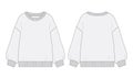 Long sleeves Cotton-terry Fleece sweatshirt technical fashion flat illustration With regular fit crew neckline.