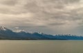 Long snowy mountain range in Beagle Channel, Tierra del Fuego, Argentina