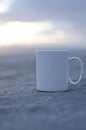 Long solo blank white coffee mug