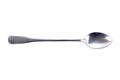 Long stainless steel glossy metal kitchen spoon isolated over the white background Royalty Free Stock Photo