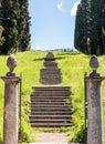 Long staircase in a park in Bellagio, Italy