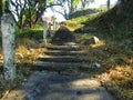 A long staircase into town