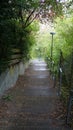 Long stairs going down hill Royalty Free Stock Photo