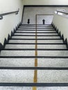 Long stairs many step walking up the office building. Royalty Free Stock Photo