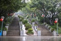 Long stairs in the Park. Royalty Free Stock Photo