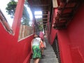 Long stairs with tired people in buzios