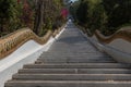 A long stairs to reach buddhist temple