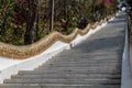 A long stairs to reach buddhist temple Royalty Free Stock Photo