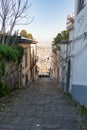 long stairway connecting the upper and lower part of Naples called Pedamentina