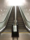 Upwards 2 way escalator to heaven Royalty Free Stock Photo