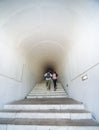 Long stairway tunnel to Njegjos Mausoleum,Mount Lovcen,Montenegro,Eastern Europe