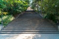 Long stairways going up to the circus in Tbilisi, the capital of Georgia Royalty Free Stock Photo