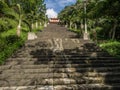 Long, steep brick stairs