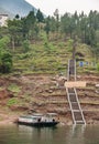 Long steep stairway leading to village along Daning River, Wuchan, China