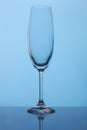 Long stem crystal champagne flutes. Royalty Free Stock Photo