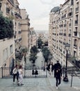 The long step at monmartre, the higest hill in Paris Royalty Free Stock Photo