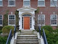 Long stone staircase leading to front door