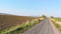 Long straight road with a view of Mikulov Royalty Free Stock Photo