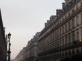 A long street in the main part of Paris