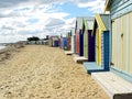 A long stretch of beachhouses Royalty Free Stock Photo