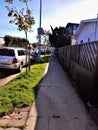 Long Stretch of Sidewalk in The City