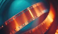 A long strip of film with a red stripe Royalty Free Stock Photo