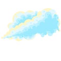 Long summer clouds in the sky doodle art with color