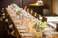 Long table at a restaurant