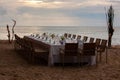 Long table wedding dinner setup. Royalty Free Stock Photo