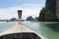Long tail boat against blue sky in Phang Nga Bay Royalty Free Stock Photo