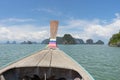 Long tail boat against blue sky in Phang Nga Bay Royalty Free Stock Photo