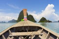 Long tail boat against blue sky in Phang Nga Bay Royalty Free Stock Photo