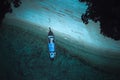 Long tail boat on the beach top view Royalty Free Stock Photo