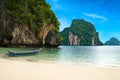 A long tail boat by the beach in Thailand