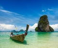 Long tail boat on beach, Thailand Royalty Free Stock Photo