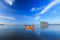 Long tail boat in the blue sea Royalty Free Stock Photo